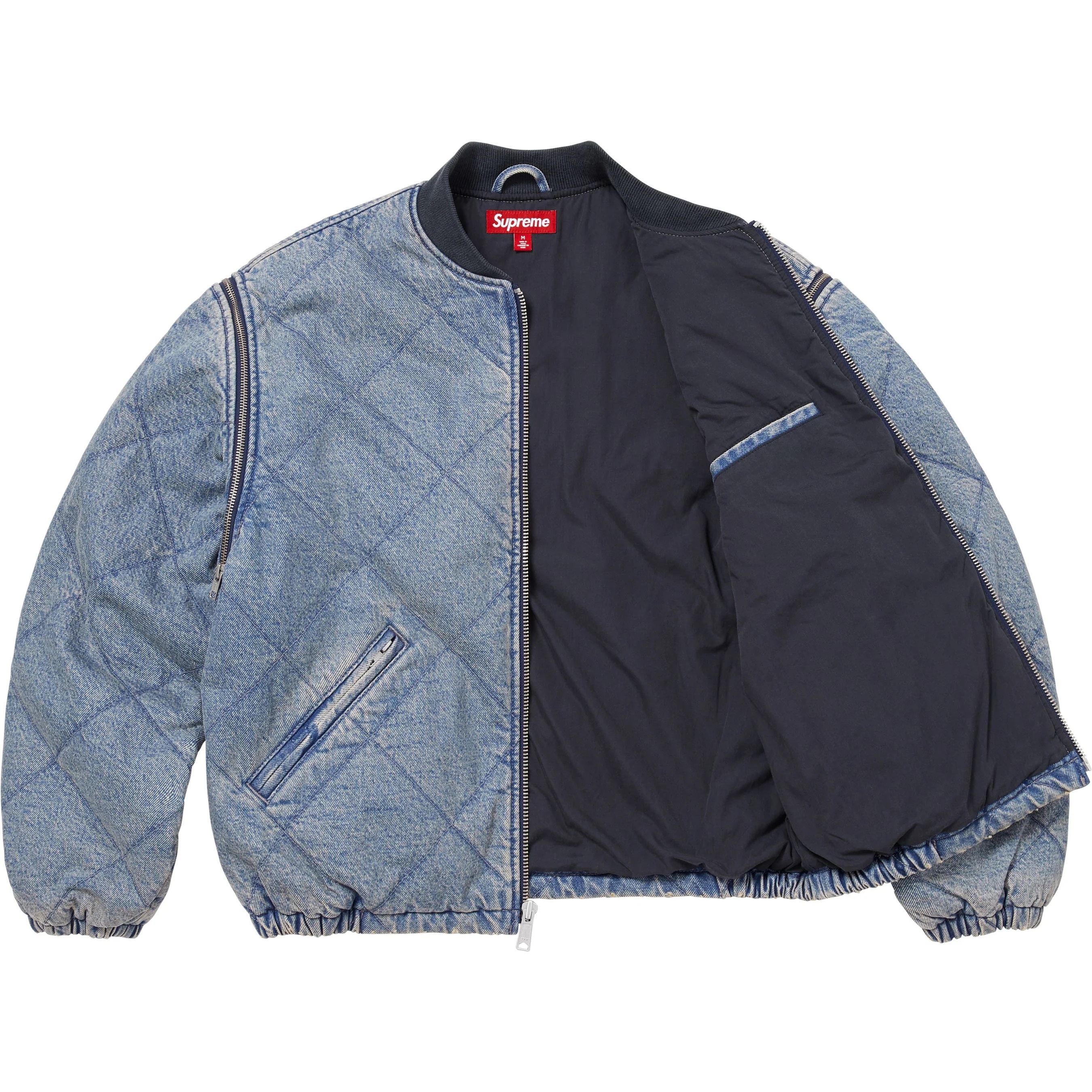 Zip-Off Sleeve Quilted Bomber Jacket view 3